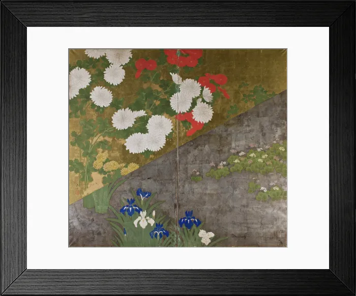 Framed Print : Flowers of the Four Seasons, between 1850-1860. Creator: Kikoku Framed Print : Flowers of the Four Seasons, between 1850-1860. Creator: Kikoku