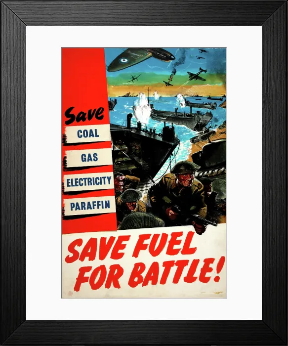 Framed Print : Fuel Saving - Save Fuel For Battle, World War II poster, c1939-c1945. Creator: Clive Uptton. Fuel Saving - Save Fuel For Battle, World War II poster, c1939-c1945 Framed Print : Fuel Saving - Save Fuel For Battle, World War II poster, c1939-c1945. Creator: Clive Uptton. Fuel Saving - Save Fuel For Battle, World War II poster, c1939-c1945