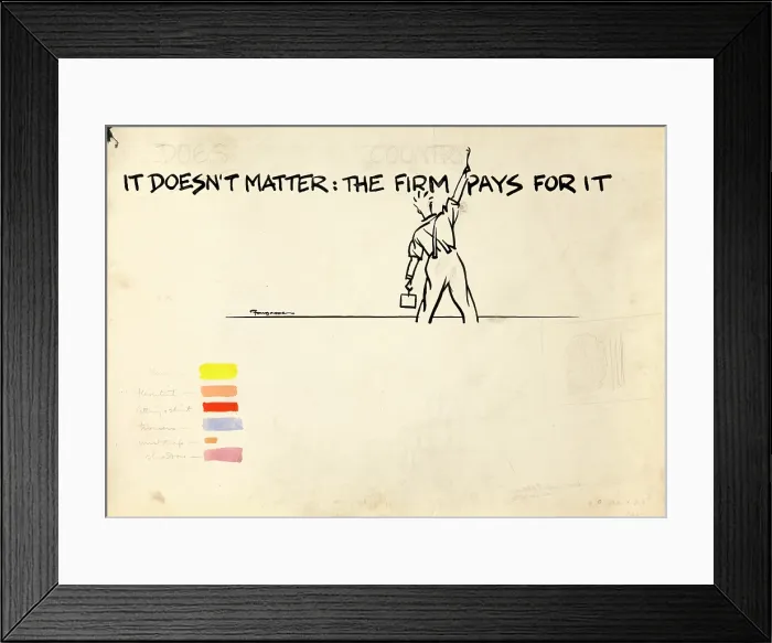 Framed Print : It doesn't matter the firm pays for it, British poster advocating fuel economy, WWII, c1939-c1945 Framed Print : It doesn't matter the firm pays for it, British poster advocating fuel economy, WWII, c1939-c1945