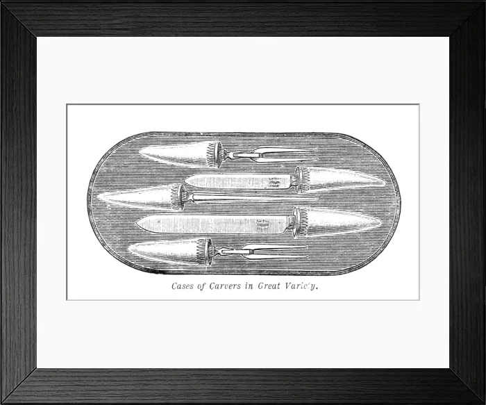 Framed Print : Mappin and Webb's Cases of Carvers of Great Variety, 1883. Creator: Unknown. Mappin and Webb's Cases of Carvers of Great Variety, 1883. Creator: Unknown