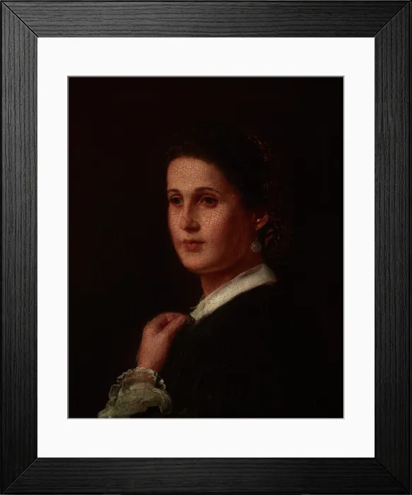 Framed Print : Portrait of Malwina Ramloff, Artist's Fiancee, before 1858. Creator: Wladyslaw Luszczkiewicz. Portrait of Malwina Ramloff, Artist's Fiancee, before 1858 Framed Print : Portrait of Malwina Ramloff, Artist's Fiancee, before 1858. Creator: Wladyslaw Luszczkiewicz. Portrait of Malwina Ramloff, Artist's Fiancee, before 1858