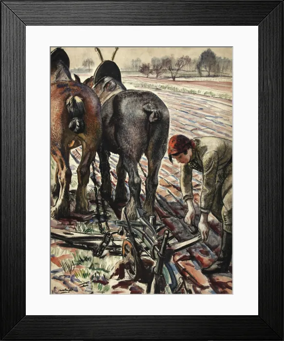 Framed Print : Land Army Girl, World War II poster, 1939. Creator: Dame Laura Knight Framed Print : Land Army Girl, World War II poster, 1939. Creator: Dame Laura Knight
