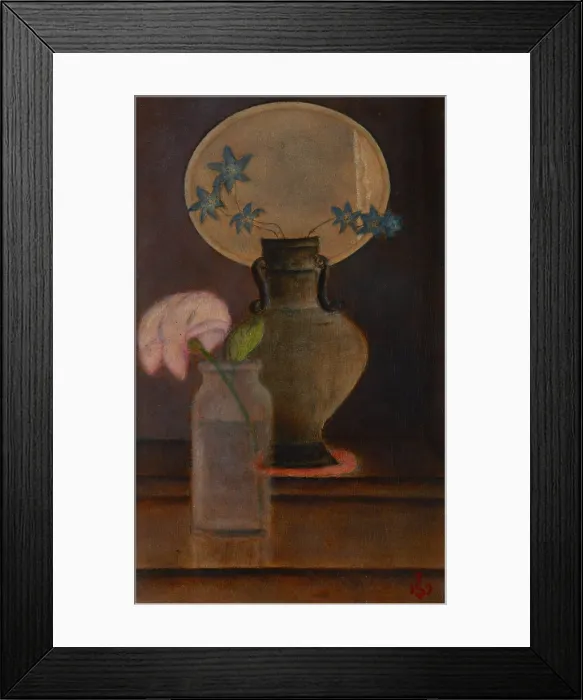 Framed Print : Larkspurs and a Rose, 1932. Creator: Jan Spychalski Framed Print : Larkspurs and a Rose, 1932. Creator: Jan Spychalski