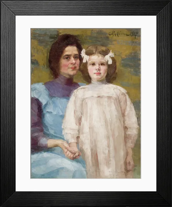 Framed Print : Self-Portrait with Daughter, 1907. Creator: Aniela Pajakowna Framed Print : Self-Portrait with Daughter, 1907. Creator: Aniela Pajakowna