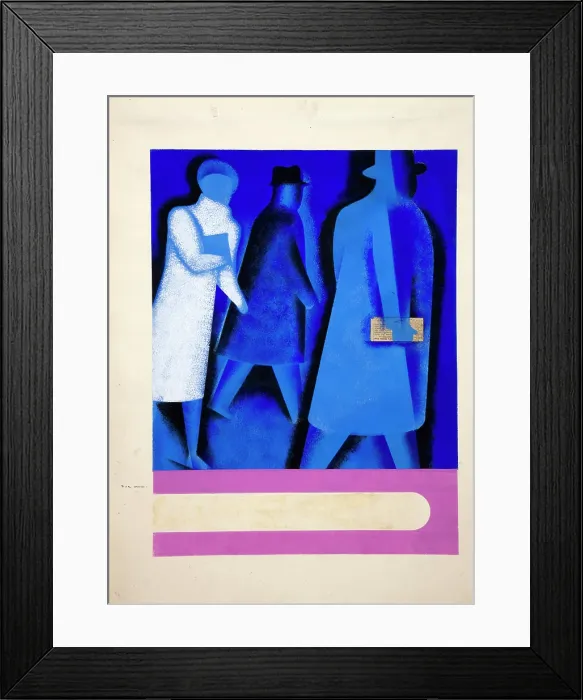 Framed Print : Road safety - Female and male figures walking at night, World War II poster, between 1939-1946. Creators: Central Office of Information, Tom Gentleman Framed Print : Road safety - Female and male figures walking at night, World War II poster, between 1939-1946. Creators: Central Office of Information, Tom Gentleman