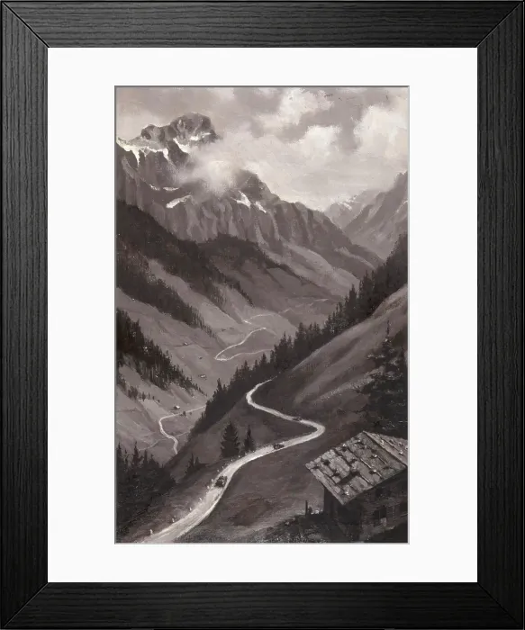 Framed Print : Mountain road, Army transport, between 1939 and 1946. Creators: Central Office of Information, Unknown Framed Print : Mountain road, Army transport, between 1939 and 1946. Creators: Central Office of Information, Unknown