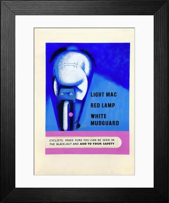 Framed Print : Cyclists - make sure you can be seen in the blackout, WWII road safety poster, between 1939-1946 Framed Print : Cyclists - make sure you can be seen in the blackout, WWII road safety poster, between 1939-1946