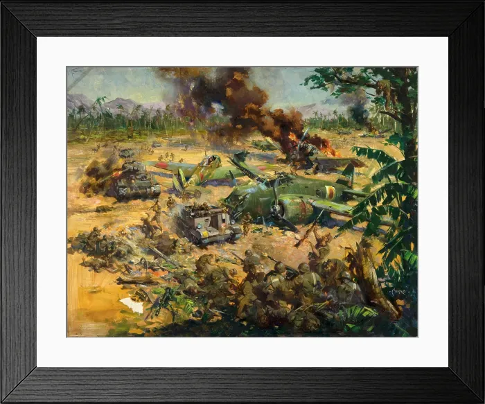 Framed Print : Invasion scene in Far East, between 1939 and 1946. Creators: Central Office of Information, Terence Tenison Cuneo Framed Print : Invasion scene in Far East, between 1939 and 1946. Creators: Central Office of Information, Terence Tenison Cuneo