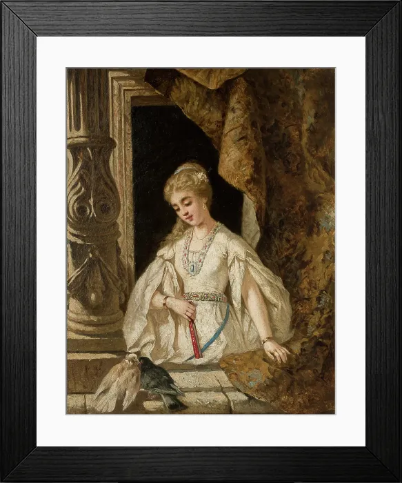 Framed Print : Woman in the Window, 1880. Creator: Kazimierz Mirecki Framed Print : Woman in the Window, 1880. Creator: Kazimierz Mirecki