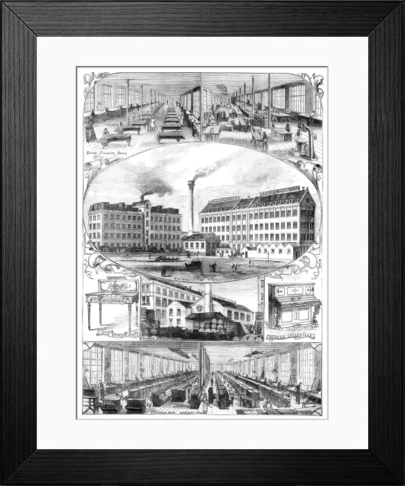 Framed Print : View of John Brinsmead and Sons Pianoforte Works, London, N.W. 1883. Creator: Unknown. View of John Brinsmead and Sons Pianoforte Works, London, N.W. 1883 Framed Print : View of John Brinsmead and Sons Pianoforte Works, London, N.W. 1883. Creator: Unknown. View of John Brinsmead and Sons Pianoforte Works, London, N.W. 1883