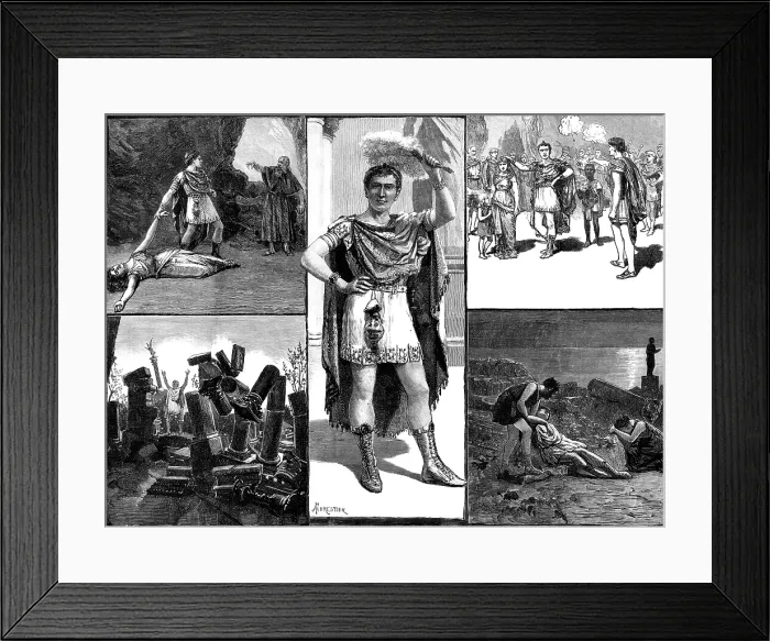 Framed Print : Sketches from 'Claudian', the new piece at the Princess's Theatre, 1883 Framed Print : Sketches from 'Claudian', the new piece at the Princess's Theatre, 1883