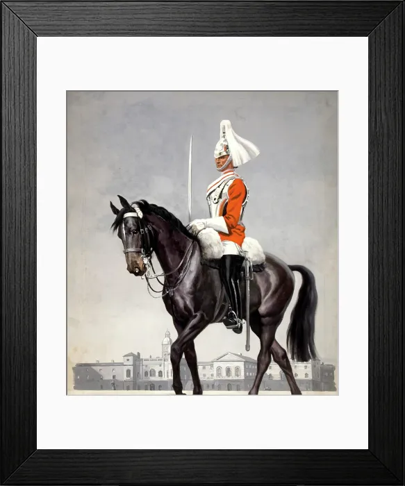Framed Print : Mounted cavalryman in Horseguards Parade, London, between 1939 and 1946. Creators: Unknown, Central Office of Information Framed Print : Mounted cavalryman in Horseguards Parade, London, between 1939 and 1946. Creators: Unknown, Central Office of Information