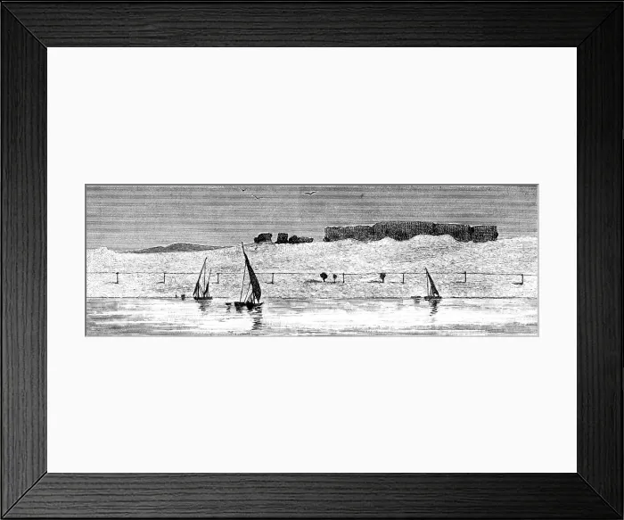 Framed Print : Sketches of Upper Egypt: telegraph in the desert, between Esneh and Assouan, 1883. Creator: Unknown Framed Print : Sketches of Upper Egypt: telegraph in the desert, between Esneh and Assouan, 1883. Creator: Unknown