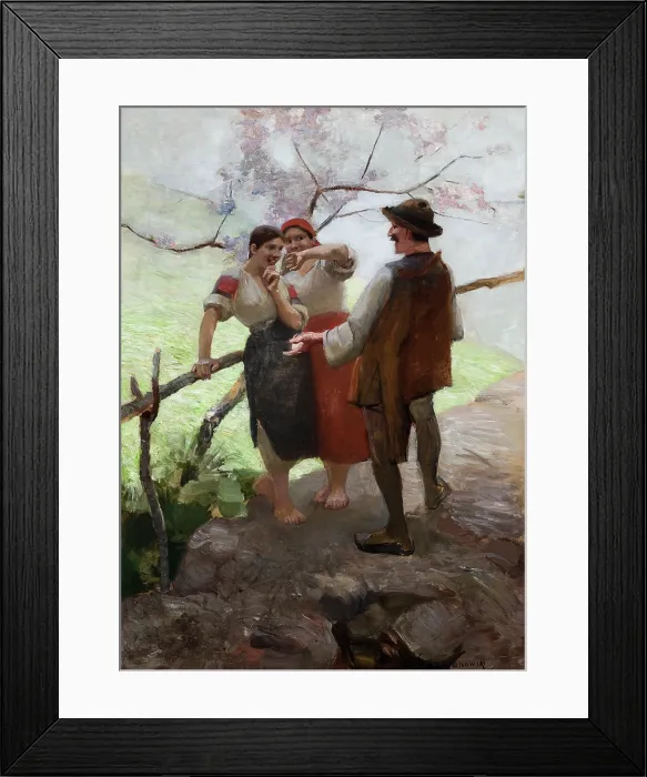 Framed Print : Hutsuls in Conversation, c1888. Creator: Waclaw Szymanowski Framed Print : Hutsuls in Conversation, c1888. Creator: Waclaw Szymanowski