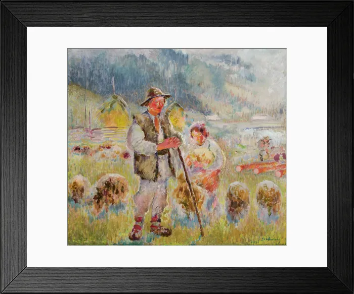 Framed Print : Young Shepherd, 1931. Creator: Kazimierz Sichulski Framed Print : Young Shepherd, 1931. Creator: Kazimierz Sichulski