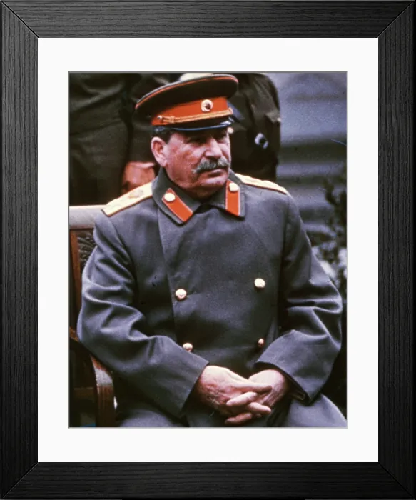 Framed Print : Stalin, Yalta Conference, February, 1945. This Kodak Kodachrome photograph was not colorized. Creators: Central Office of Information, Unknown Framed Print : Stalin, Yalta Conference, February, 1945. This Kodak Kodachrome photograph was not colorized. Creators: Central Office of Information, Unknown