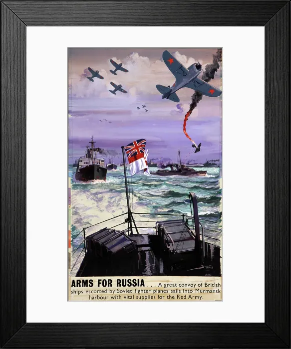 Framed Print : Arms for Russia, British poster, World War II, c1941-c1945. Creator: Frederick Donald Blake. Arms for Russia, British poster, World War II, c1941-c1945 Framed Print : Arms for Russia, British poster, World War II, c1941-c1945. Creator: Frederick Donald Blake. Arms for Russia, British poster, World War II, c1941-c1945