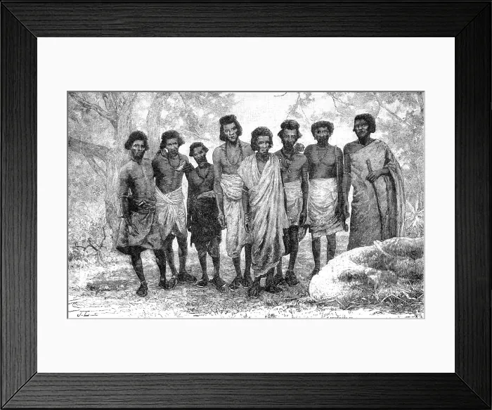 Framed Print : Illustrations of 'The Wild Tribes of the Soudan', by Mr. F. L. James...: Base at Aibaro, 1883. Creator: E. Heinemann