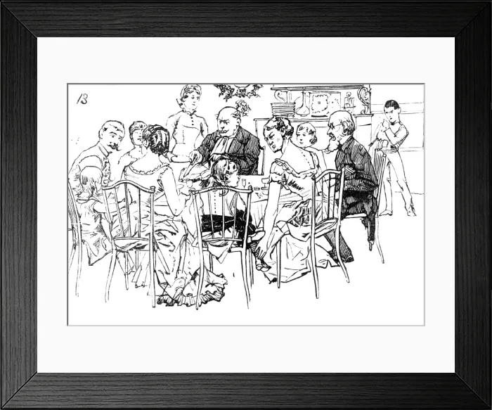 Framed Print : An English Christmas in Paris, drawn by A. Forestier, 1883. Creator: Unknown
