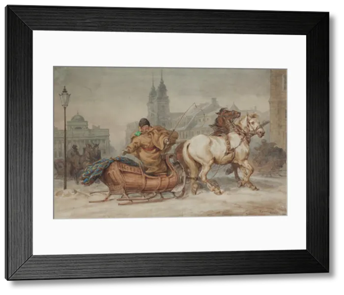 Framed Print : 'Warsaw coachman', 1863. Creator: Juliusz Kossak Framed Print : 'Warsaw coachman', 1863. Creator: Juliusz Kossak