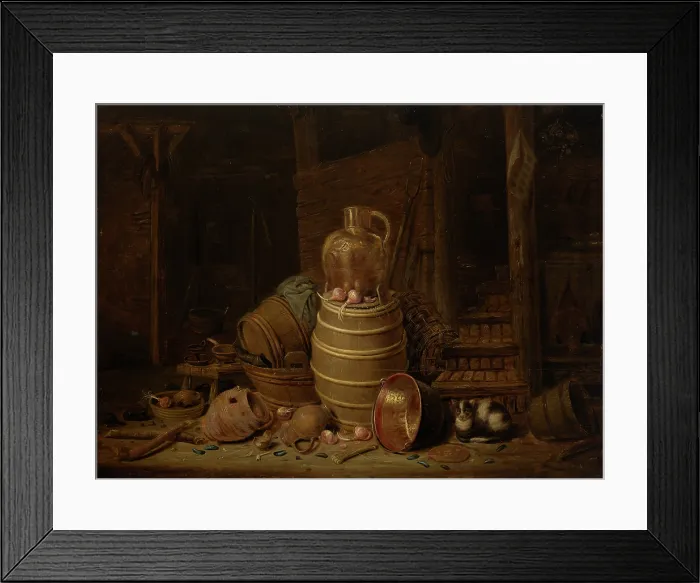 Framed Print : Still Life with a Barrel, c1640. Creator: Jan Spanjaert Framed Print : Still Life with a Barrel, c1640. Creator: Jan Spanjaert