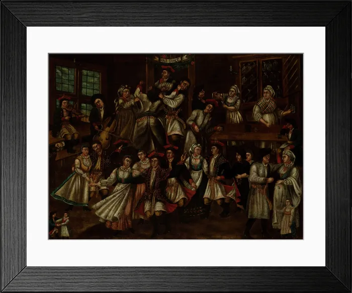 Framed Print : Dance in an Inn, c1880. Creator: M Stankiewicz Framed Print : Dance in an Inn, c1880. Creator: M Stankiewicz