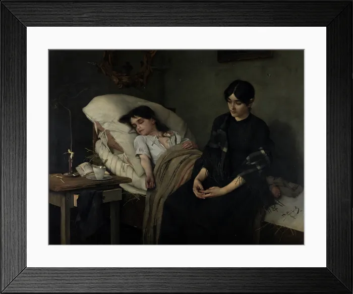 Framed Print : Death of an Orphan, 1884. Creator: Stanislaw Grocholski Framed Print : Death of an Orphan, 1884. Creator: Stanislaw Grocholski
