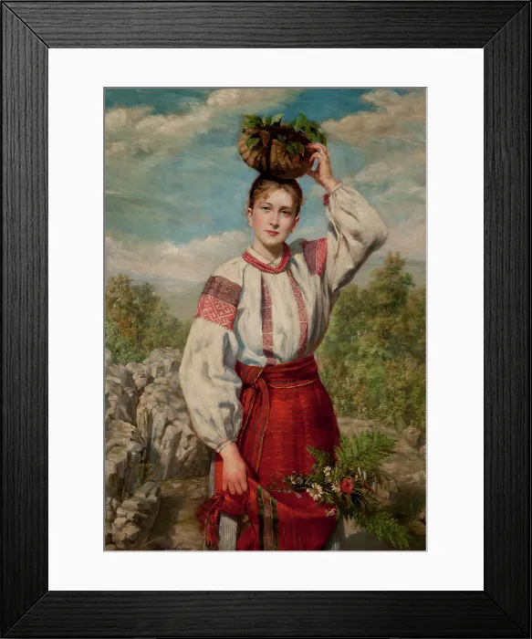 Framed Print : Girl Returning from the Forest, 1893. Creator: Antonina Majewska Framed Print : Girl Returning from the Forest, 1893. Creator: Antonina Majewska