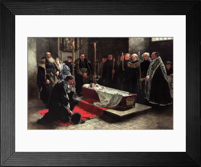 Framed Print : Stanislaw Oswiecim at the Dead Body of Anna Oswiecimowna, 1888. Creators: Stanislaw Bergman, Stanislaw Oswiecim Framed Print : Stanislaw Oswiecim at the Dead Body of Anna Oswiecimowna, 1888. Creators: Stanislaw Bergman, Stanislaw Oswiecim