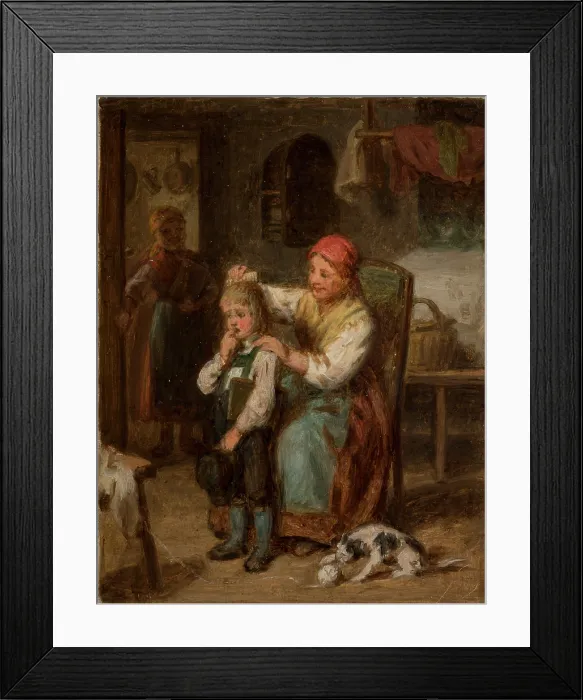 Framed Print : Preparation for School, between 1856-1860. Creator: Leopold Loeffler Framed Print : Preparation for School, between 1856-1860. Creator: Leopold Loeffler