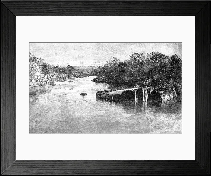 Framed Print : Illustrations of 'The Wild Tribes of the Soudan', by F. L. James...: the Settite River, 1883. Creator: E. Heinemann Framed Print : Illustrations of 'The Wild Tribes of the Soudan', by F. L. James...: the Settite River, 1883. Creator: E. Heinemann