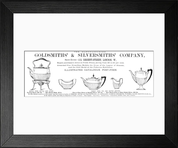 Framed Print : Goldsmiths & Silversmiths Company, 1883. Creator: Unknown. Goldsmiths & Silversmiths Company, 1883. Creator: Unknown Framed Print : Goldsmiths & Silversmiths Company, 1883. Creator: Unknown. Goldsmiths & Silversmiths Company, 1883. Creator: Unknown