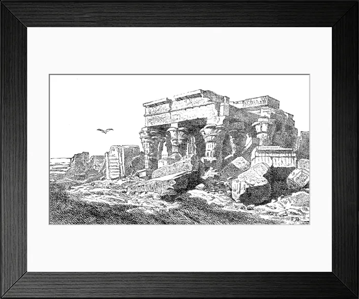 Framed Print : Temple of Kom Ombos, Upper Egypt, by Frank Dillon:Institute of Painters in Oil Colours, 1883. Creator: Unknown Framed Print : Temple of Kom Ombos, Upper Egypt, by Frank Dillon:Institute of Painters in Oil Colours, 1883. Creator: Unknown