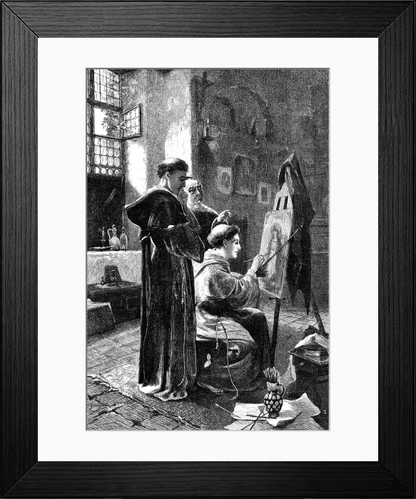 Framed Print : A Private View in a Monastery, 1883. Creator: Unknown Framed Print : A Private View in a Monastery, 1883. Creator: Unknown