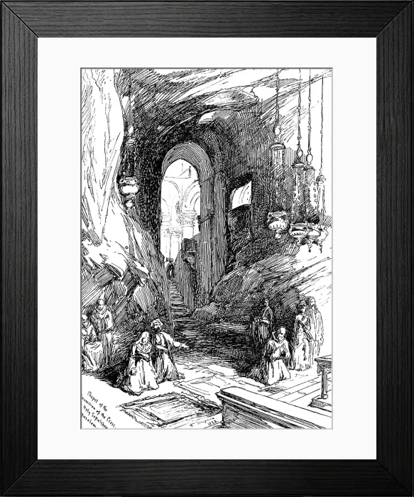 Framed Print : Chapel of the Invention of the Cross, by W. Simpson:Institute of Painters in Oil Colours, 1883. Creator: Unknown Framed Print : Chapel of the Invention of the Cross, by W. Simpson:Institute of Painters in Oil Colours, 1883. Creator: Unknown