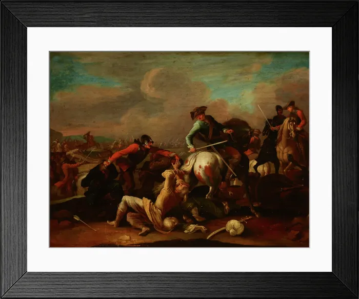 Framed Print : Skirmish with the Turks, 18th century. Creator: Wenzel Ignaz Prasch Framed Print : Skirmish with the Turks, 18th century. Creator: Wenzel Ignaz Prasch