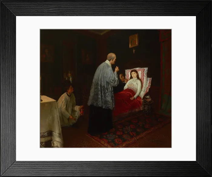 Framed Print : Communion of a Sick Woman, 1888. Creator: Wincenty Trojanowski Framed Print : Communion of a Sick Woman, 1888. Creator: Wincenty Trojanowski
