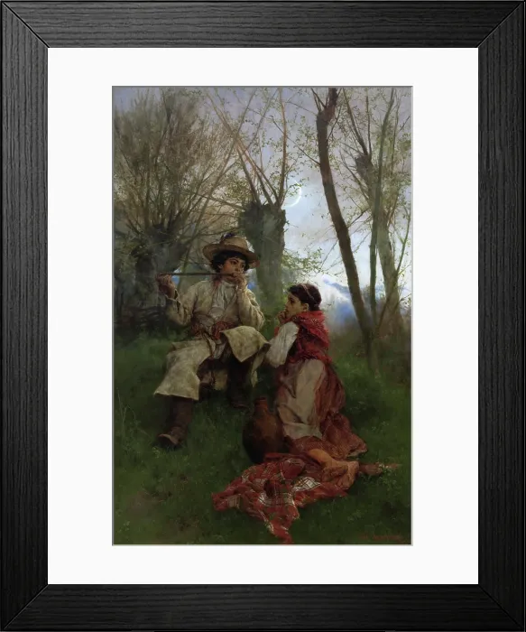Framed Print : Pastoral Scene, 1880. Creator: Witold Pruszkowski Framed Print : Pastoral Scene, 1880. Creator: Witold Pruszkowski
