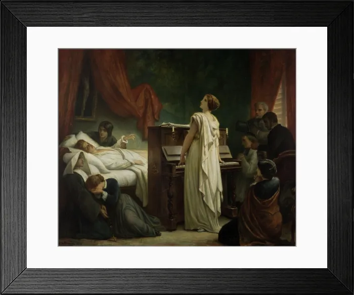 Framed Print : Death of Chopin, 1885. Creator: Felix Joseph Barrias Framed Print : Death of Chopin, 1885. Creator: Felix Joseph Barrias