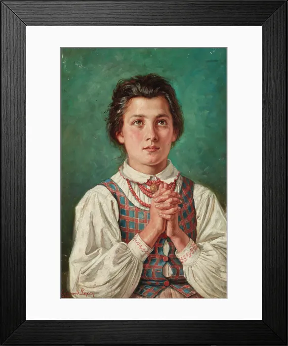 Framed Print : Study of a Girl, 1903. Creator: Edward Lepszy