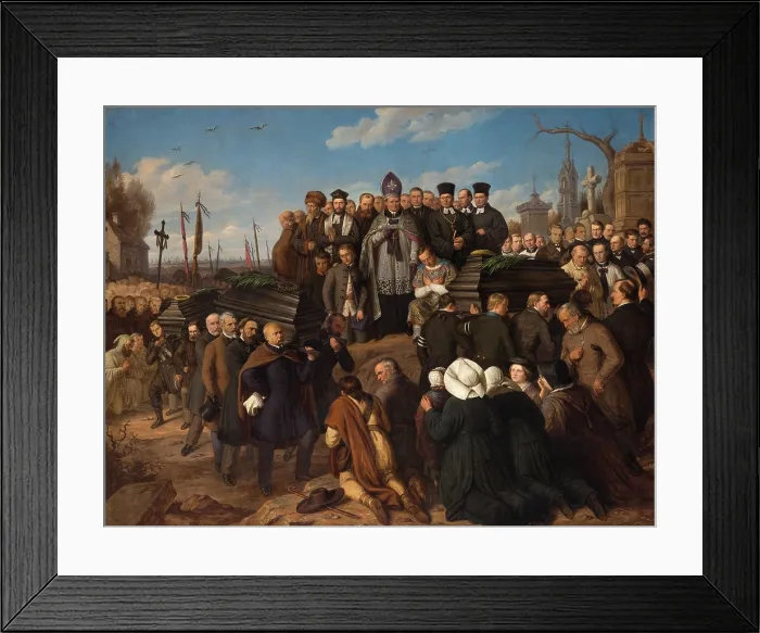 Framed Print : Funeral of the Five Victims, 1861. Creator: Aleksander Lesser Framed Print : Funeral of the Five Victims, 1861. Creator: Aleksander Lesser