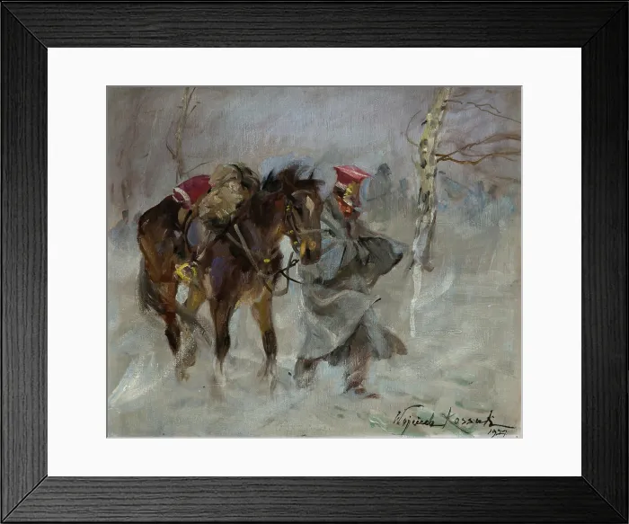 Framed Print : Uhlan Leading a Horse, 1927. Creator: Wojciech Kossak Framed Print : Uhlan Leading a Horse, 1927. Creator: Wojciech Kossak