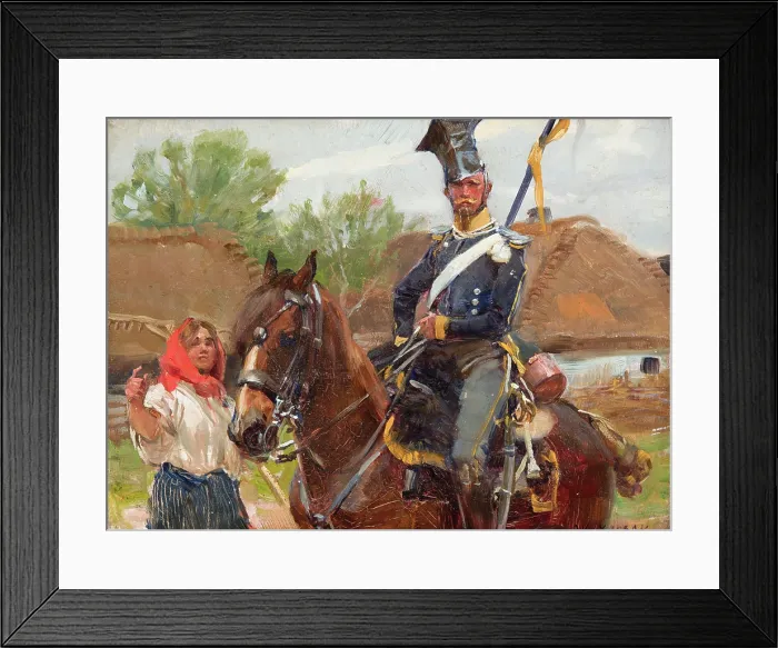 Framed Print : Uhlan with a Girl, between 1925-1930. Creator: Wojciech Kossak Framed Print : Uhlan with a Girl, between 1925-1930. Creator: Wojciech Kossak
