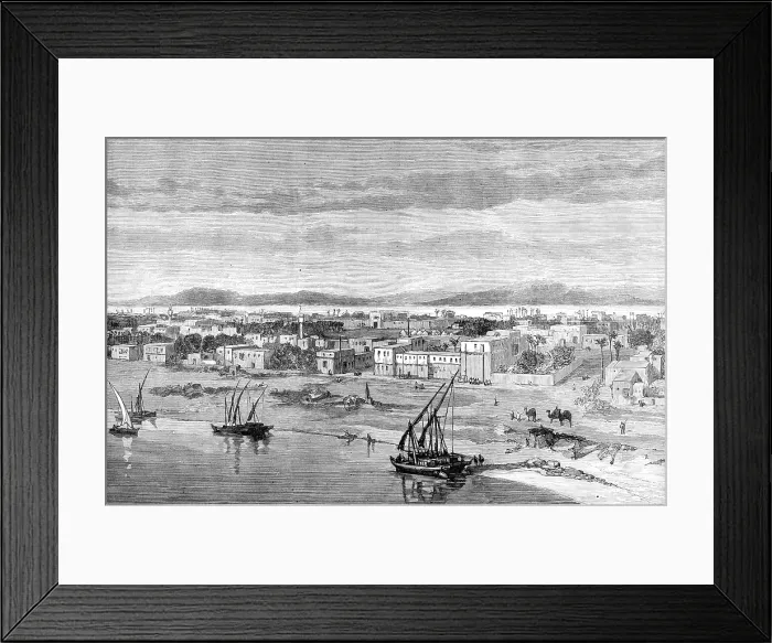Framed Print : Dongola, in the Soudan, the birthplace of the Mahdi, from a sketch by Mr. Bakewell, 1883. Creator: Unknown Framed Print : Dongola, in the Soudan, the birthplace of the Mahdi, from a sketch by Mr. Bakewell, 1883. Creator: Unknown