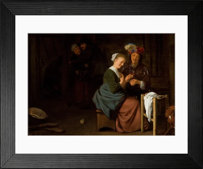 Framed Print : Genre Scene (Couple in the Interior), 17th century. Creator: Ludolf de Jongh Framed Print : Genre Scene (Couple in the Interior), 17th century. Creator: Ludolf de Jongh