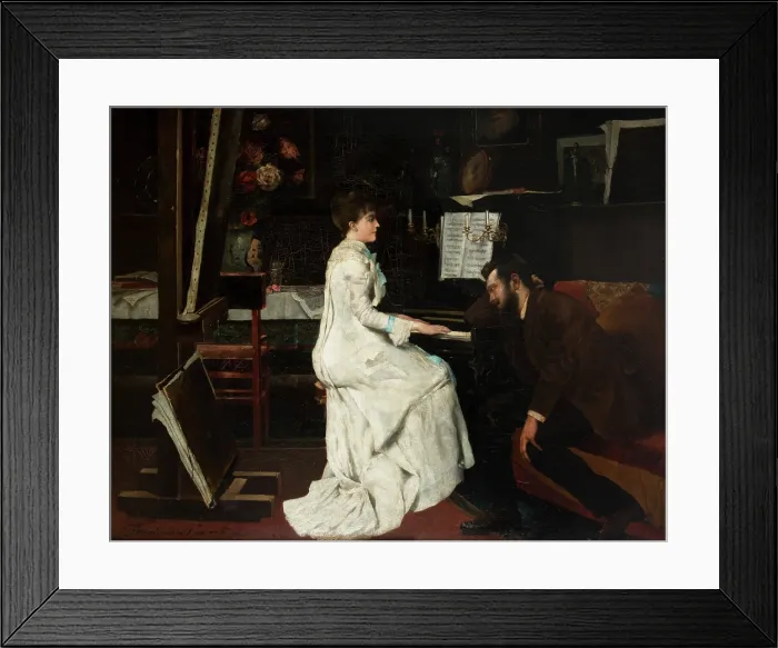 Framed Print : At the Piano, between 1882-1886. Creator: Stanislaw Lentz Framed Print : At the Piano, between 1882-1886. Creator: Stanislaw Lentz
