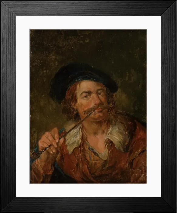 Framed Print : Man Smoking a Pipe, c1850. Creator: Ferdynand Chotomski Framed Print : Man Smoking a Pipe, c1850. Creator: Ferdynand Chotomski
