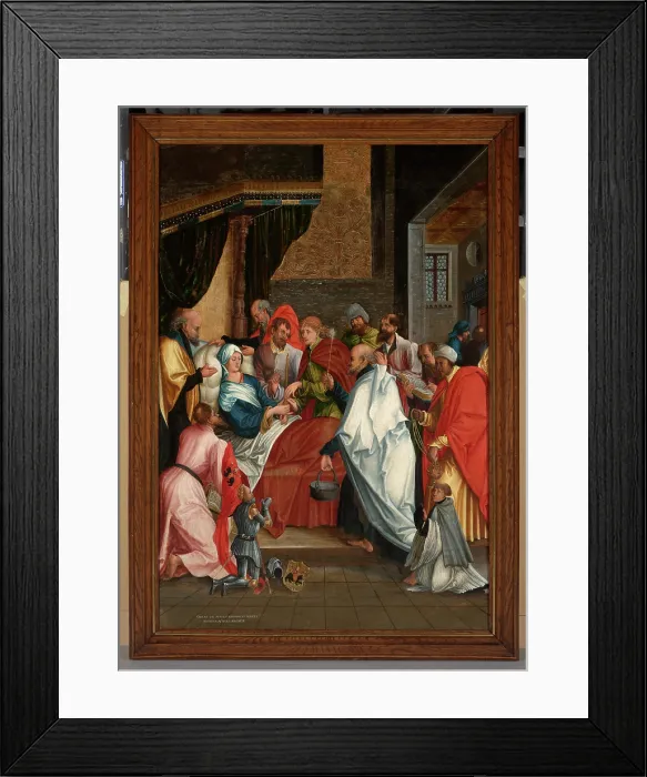 Framed Print : Death of the Virgin Mary from St Michael's Collegiate Church in Wawel, 1522. Creator: Michael Lancz von Kitzingen Framed Print : Death of the Virgin Mary from St Michael's Collegiate Church in Wawel, 1522. Creator: Michael Lancz von Kitzingen