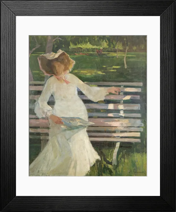 Framed Print : On a Bench, c1905. Creator: Stanislaw Kuczborski Framed Print : On a Bench, c1905. Creator: Stanislaw Kuczborski