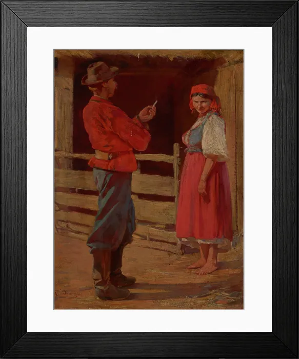 Framed Print : Conversation, between 1892-1896. Creator: Damazy Kotowski Framed Print : Conversation, between 1892-1896. Creator: Damazy Kotowski